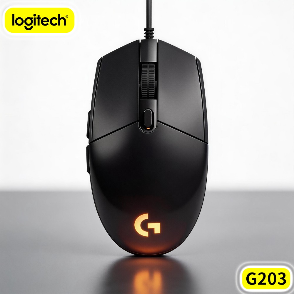 Logitech Mouse G203 - Mouse Gamer Logitech G203 com Fio,